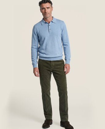 Polo-Pullover aus Merinowolle | Hellblau