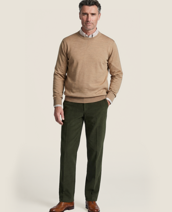 Merinowollpullover mit Rundhalsausschnitt | Braun