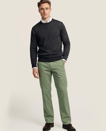 Merinowollpullover mit Rundhalsausschnitt | Anthrazit