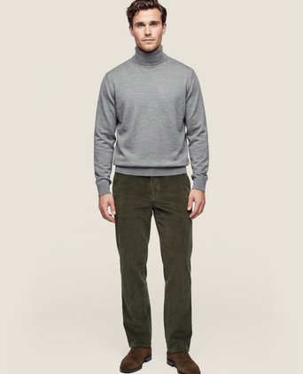 Rollkragenpullover aus Merinowolle | Grau