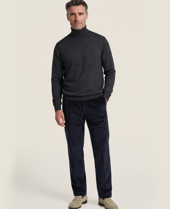 Rollkragenpullover aus Merinowolle | Anthrazit