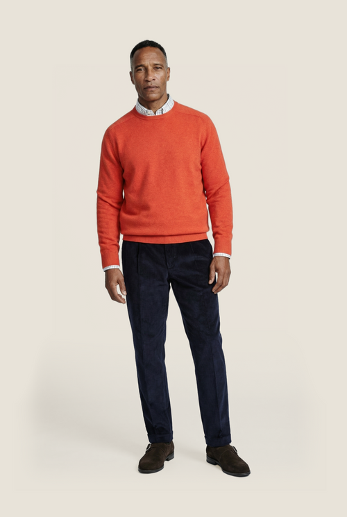 Rundhalspullover aus Lammwolle | Rot