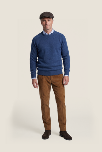 Rundhalspullover aus Lammwolle | Blau Rundhalspullover aus Lammwolle | Blau