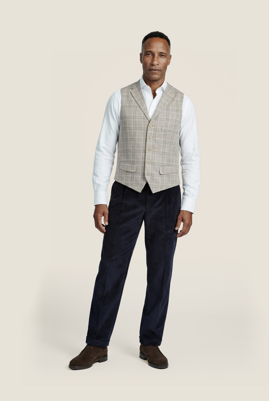 Wellington Gilet 100% Silk | Brown