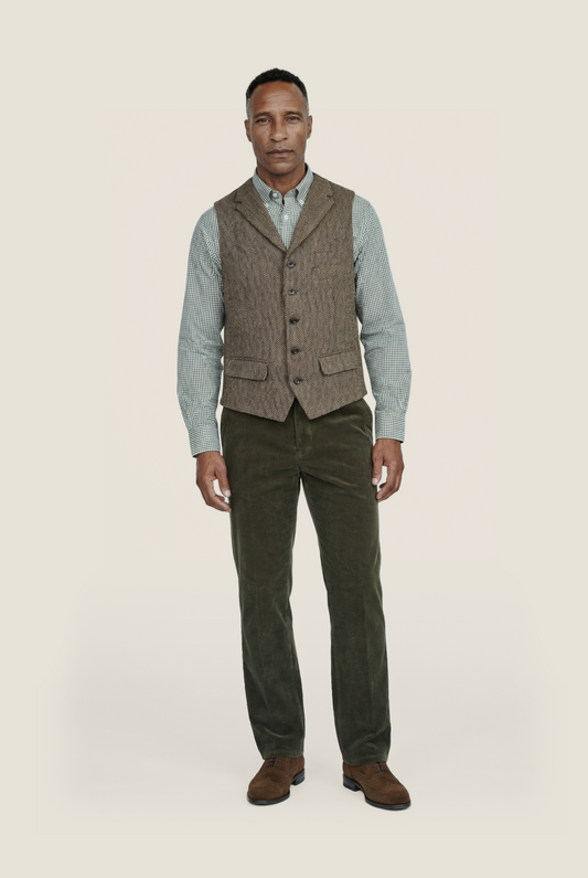 Harris Tweed Gilet | Brown