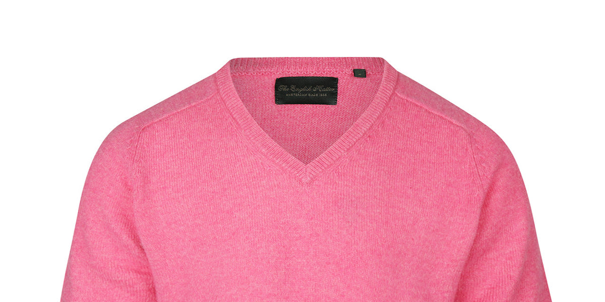 Lamswol V-Hals Pullover | Bubblegum