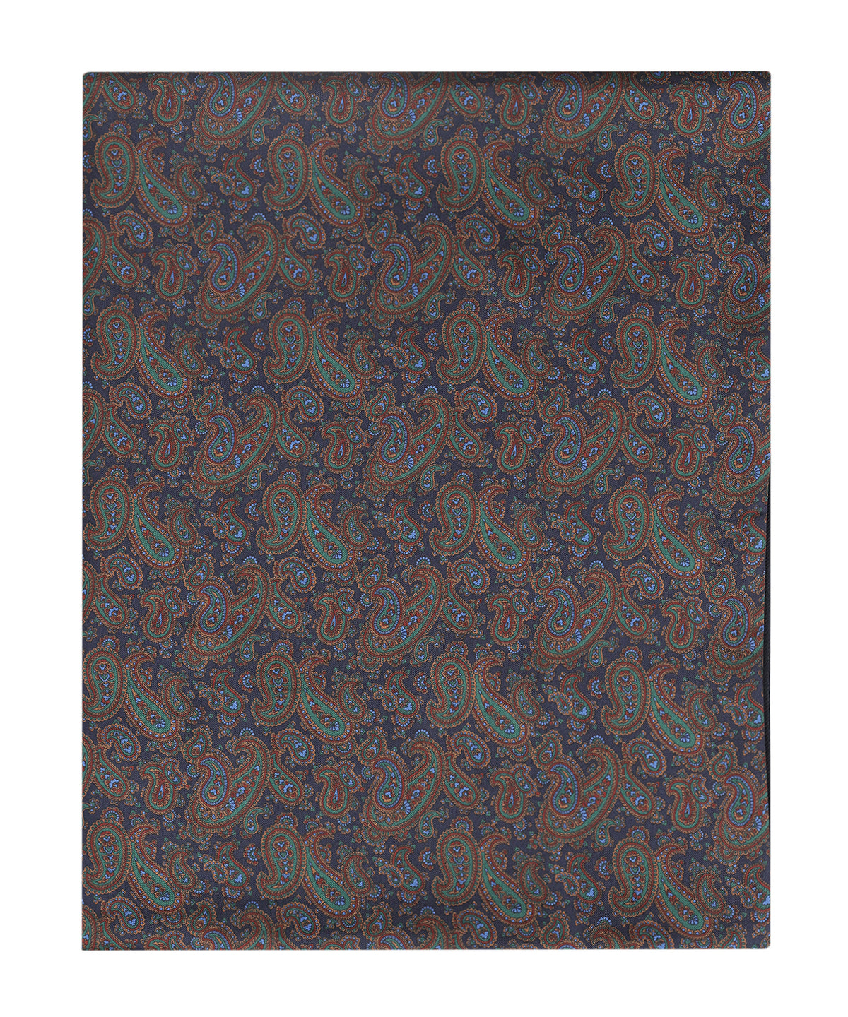 Zijden Wollen Sjaal | Navy Paisley Klein