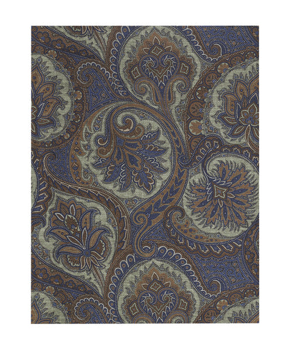 Zijden Wollen Sjaal | Blauw groen Pailsey Groot