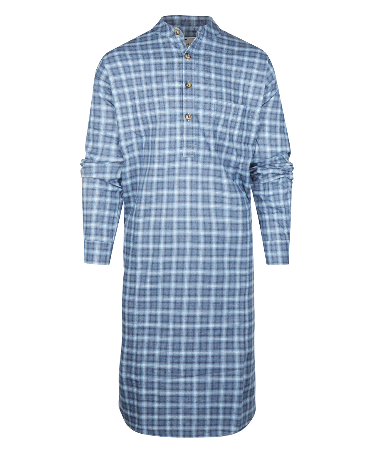 Flannel Nightshirt | Blauw Wit Ruit