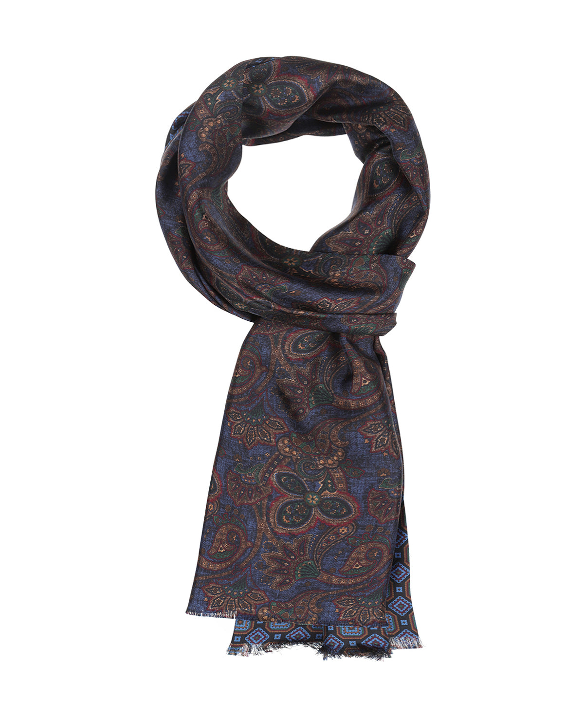 Zijden Sjaal | Blauw Paisley