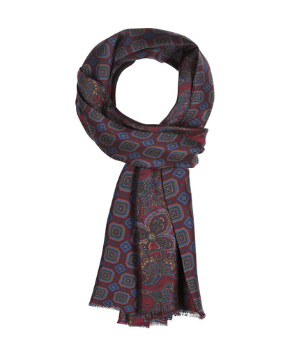 Zijden Sjaal | Bordeaux Paisley