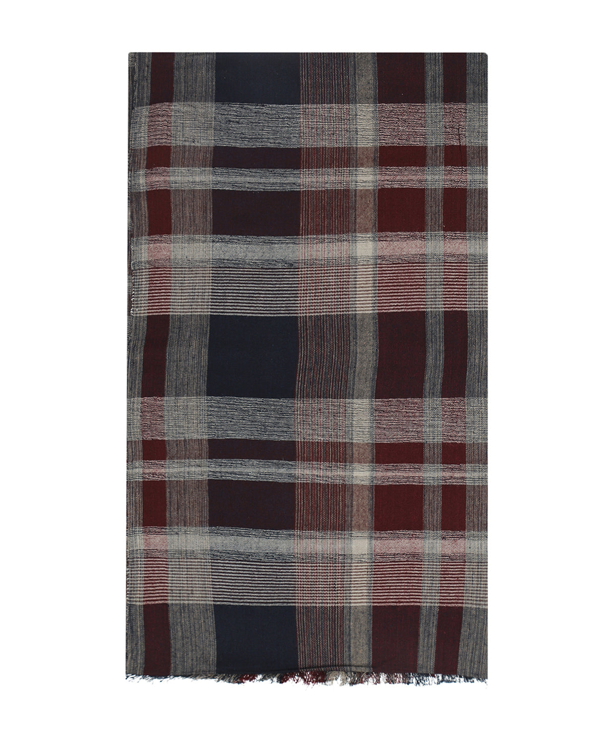 Katoen Viscose Sjaal | Rood Navy Multi