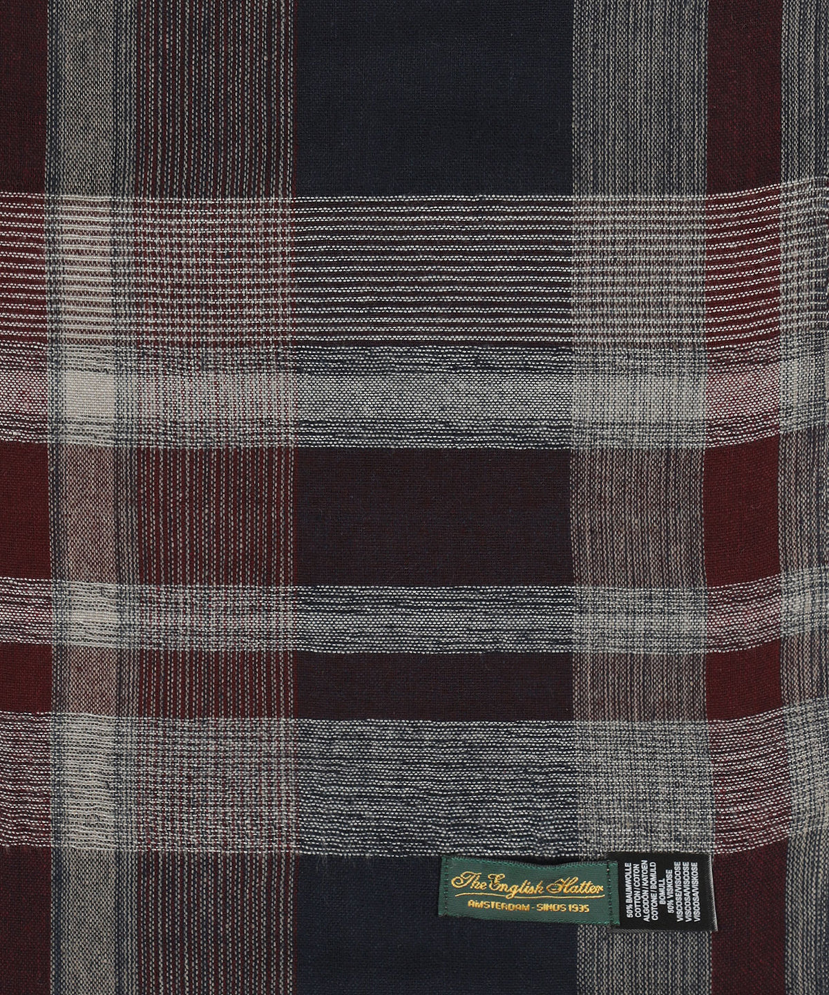 Katoen Viscose Sjaal | Rood Navy Multi