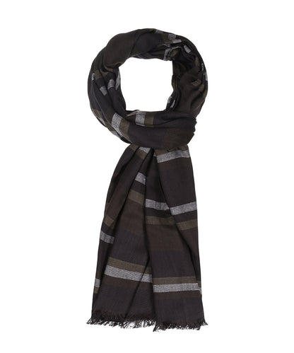 Katoen Viscose Sjaal | Bruin Groen Multi