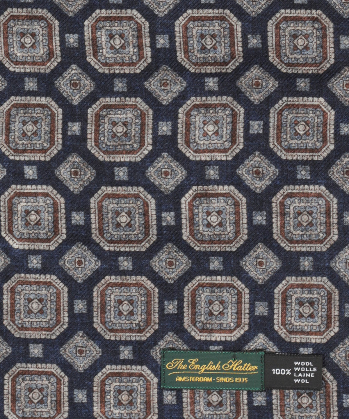 100% Wollen Sjaal | Navy Design