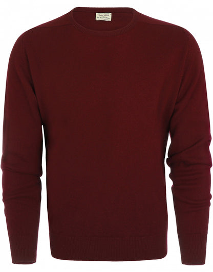 William Lockie Rundhalspullover aus Lammwolle | Bordeaux