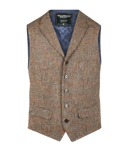 Harris Tweed Gilet | Bruin Blauw Ruit