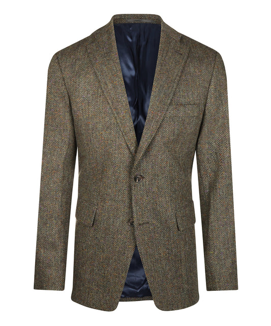 Tweed Colbert | Groen Bruin Visgraat