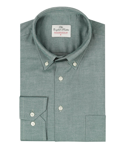 Brushed Cotton Shirt Button Down | Groen