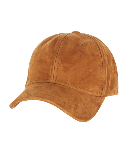 Goat Suede Baseball Cap  | Cognac