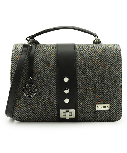 Tas Fiona | Zwart Grijs Visgraat