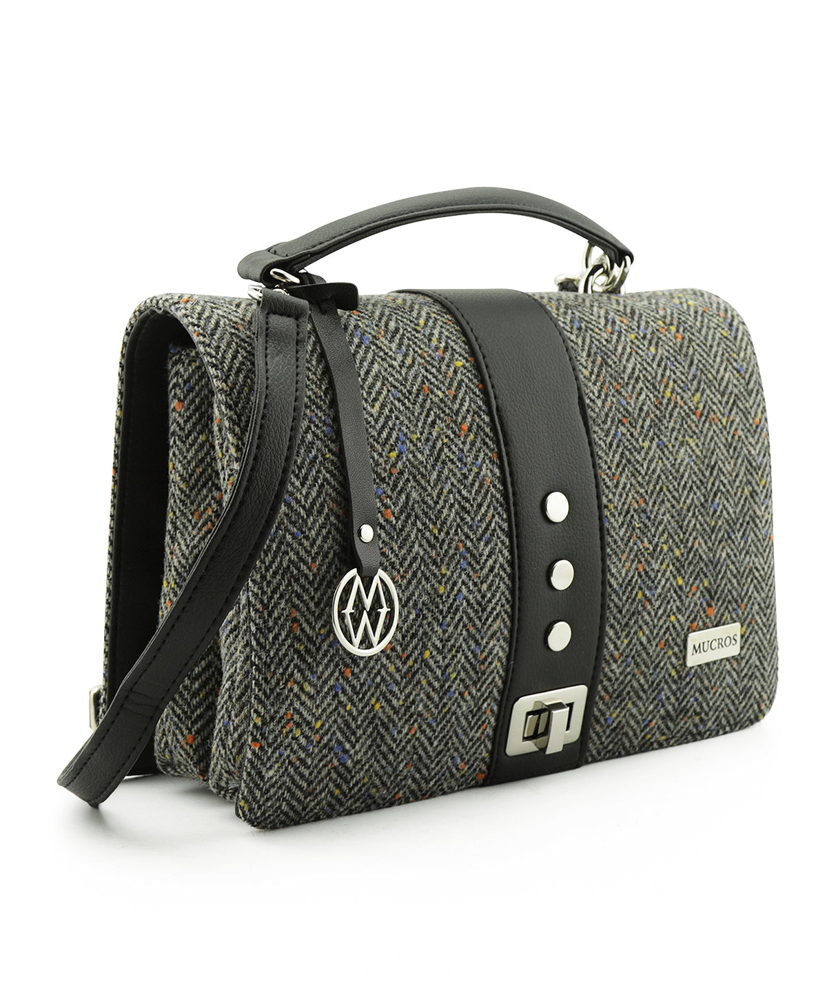 Tas Fiona | Zwart Grijs Visgraat