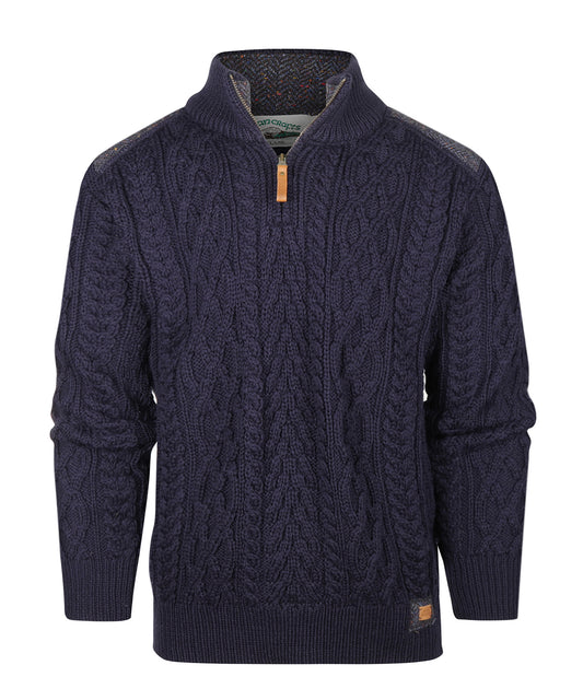 Pullover mit halbem Reißverschluss | Marineblau
