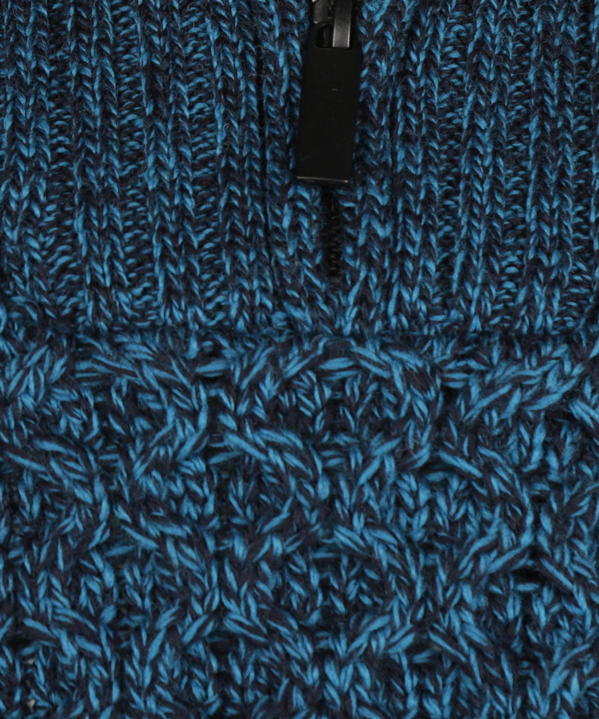 Aran Half Zip | Petrol Marl