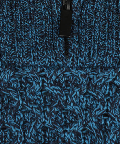 Aran Half Zip | Petrol Marl