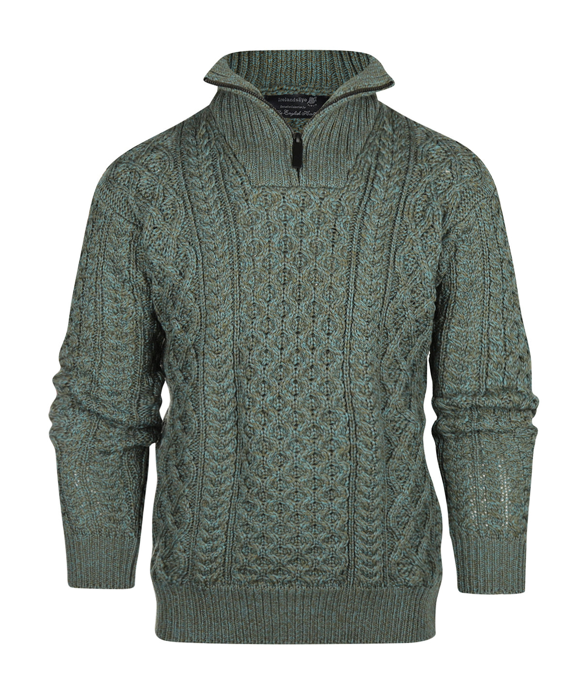 Aran Half Zip | Fern Marl