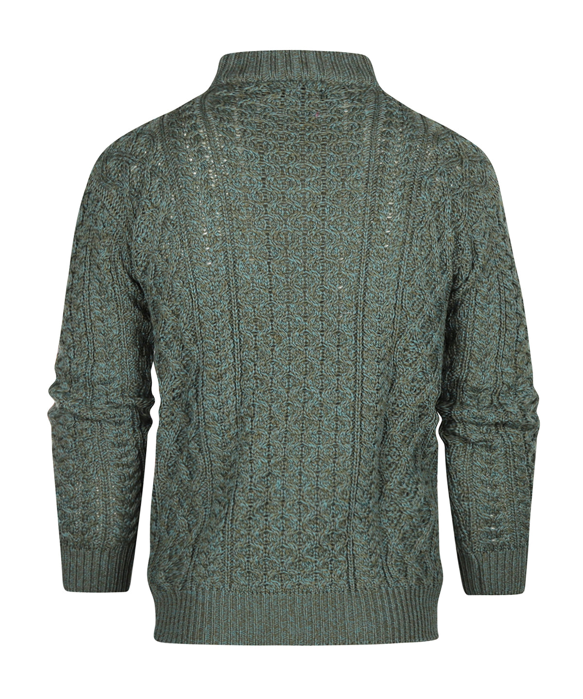 Aran Half Zip | Fern Marl