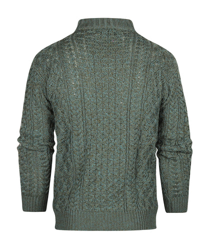 Aran Half Zip | Fern Marl