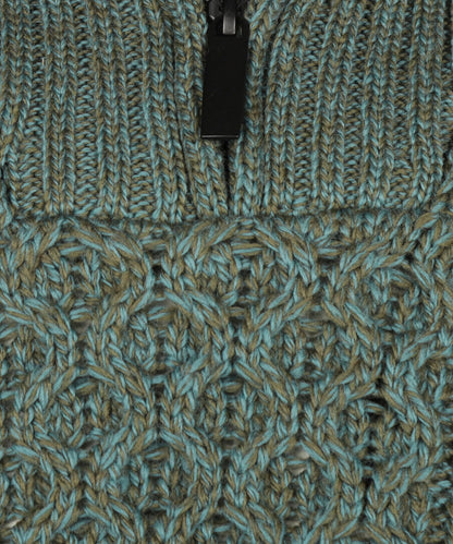 Aran Half Zip | Fern Marl
