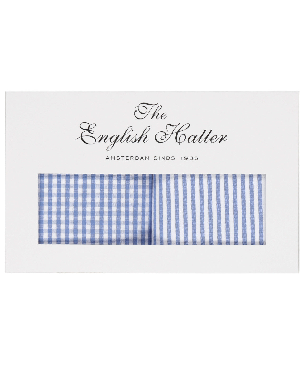 Zakdoek 2-Box | Licht Blauw Ruit/Streep
