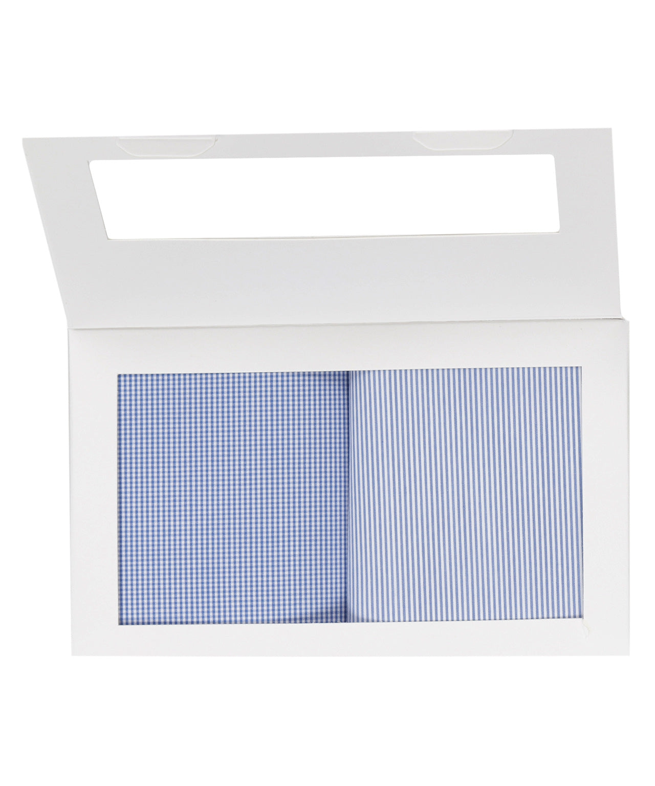 Zakdoek 2-Box | Licht Blauw Ruit/Streep Fijn