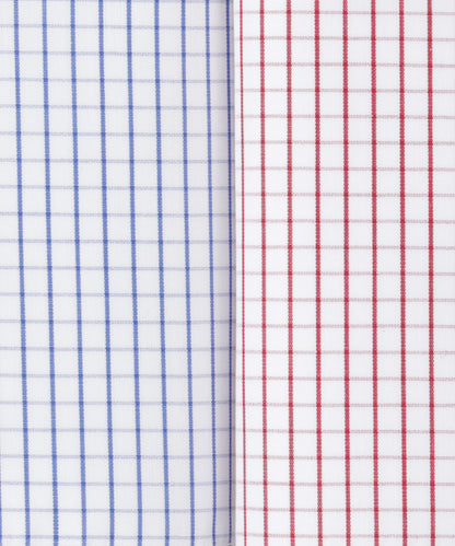 Zakdoek 2-Box | Kleine ruit Blauw/Rood