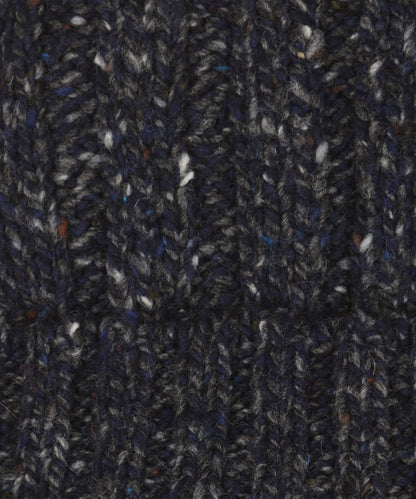 Grobstrickmütze im irischen Stil | Blau
