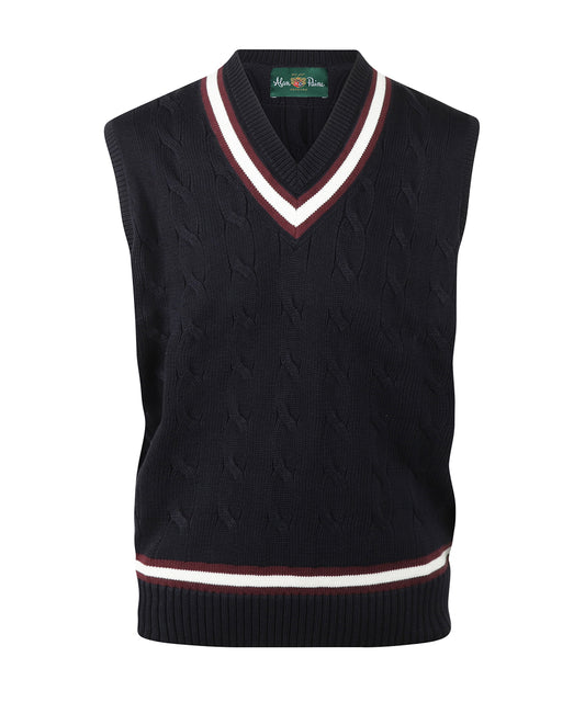 Cricket Slipover | Navy Ecru Red
