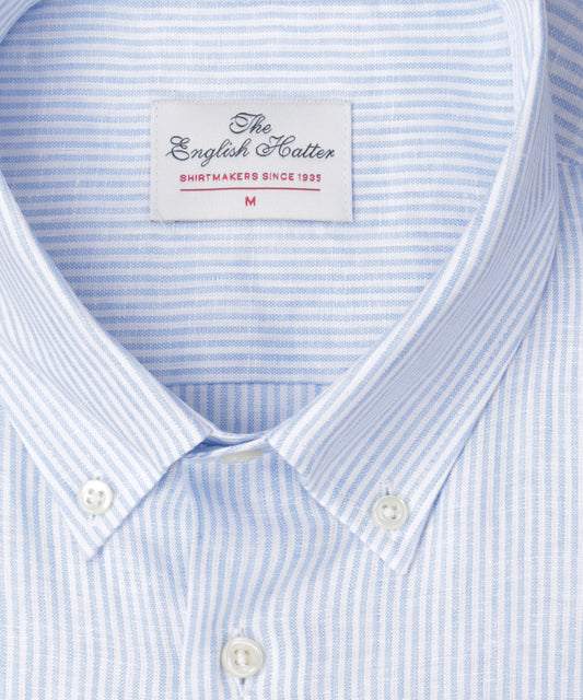 Linnen Shirt | Lichtblauw Streep