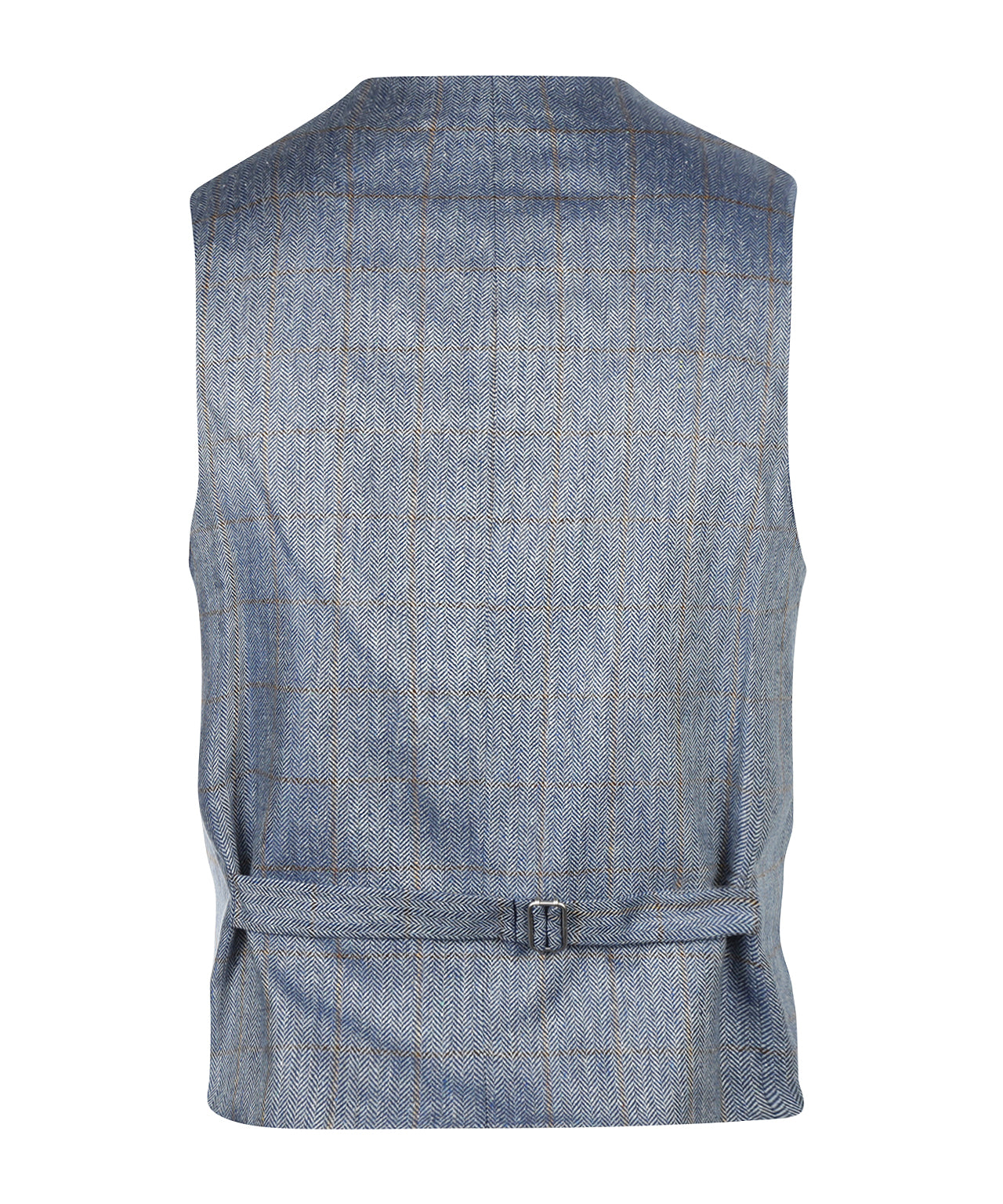 Gilet Zijde | Grijs Blauw Ruit