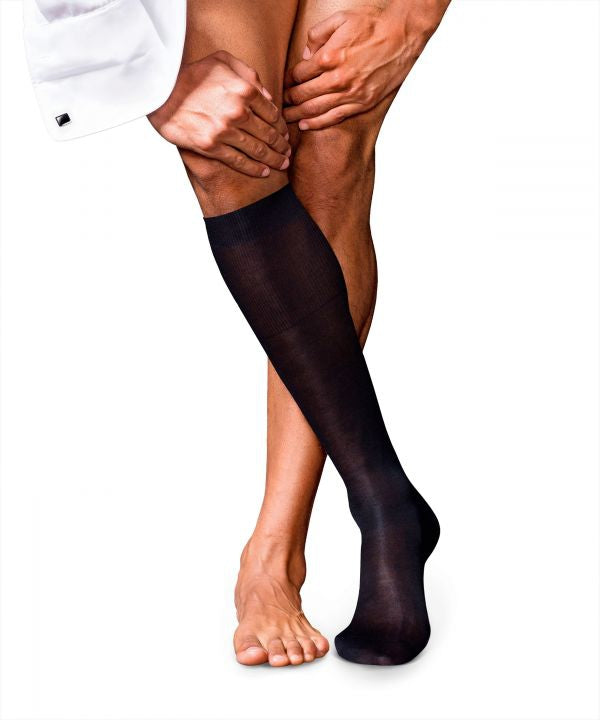 Pure Silk Men's Knee Socks | Blue