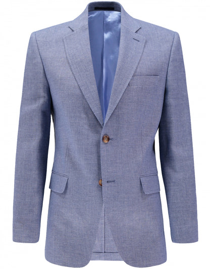 Linen and Wool mix blazer | Blue