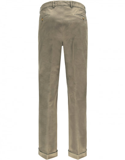 Blackpool Trousers Pleated with Turn-Up | Brown