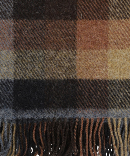 Irisches Karomuster aus Shetlandwolle | Braun, Anthrazit, Grau, Rostbraun, Kastenkaro