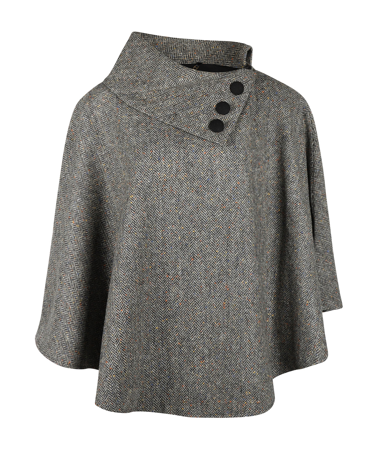 Poncho Dames | Bruin Herringbone