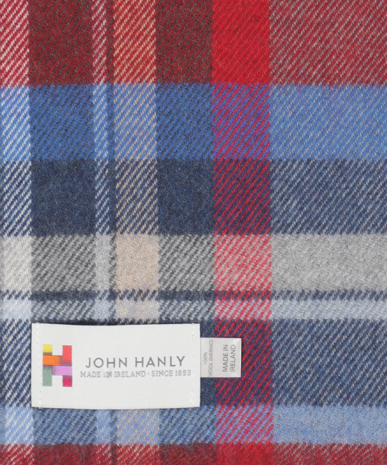 Merino Luxury Wool Scarf | Wine Blue Sky Silver Check