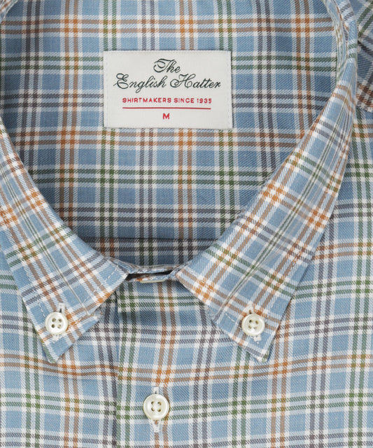 Cotton Shirt Button Down Regular Fit | Blue