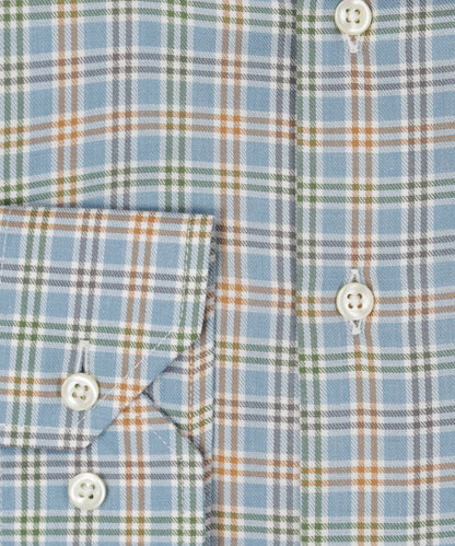 Cotton Shirt Button Down Regular Fit | Blue