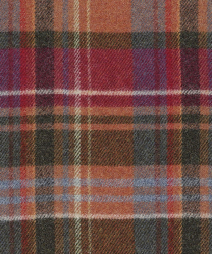 John Hanly Plaid Shetland | Green/Raspberry/Orange Plaid