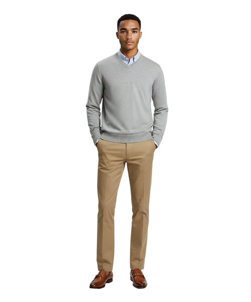 Pullover katoen v-hals | Licht Grijs